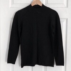 Plain black mockneck sweater